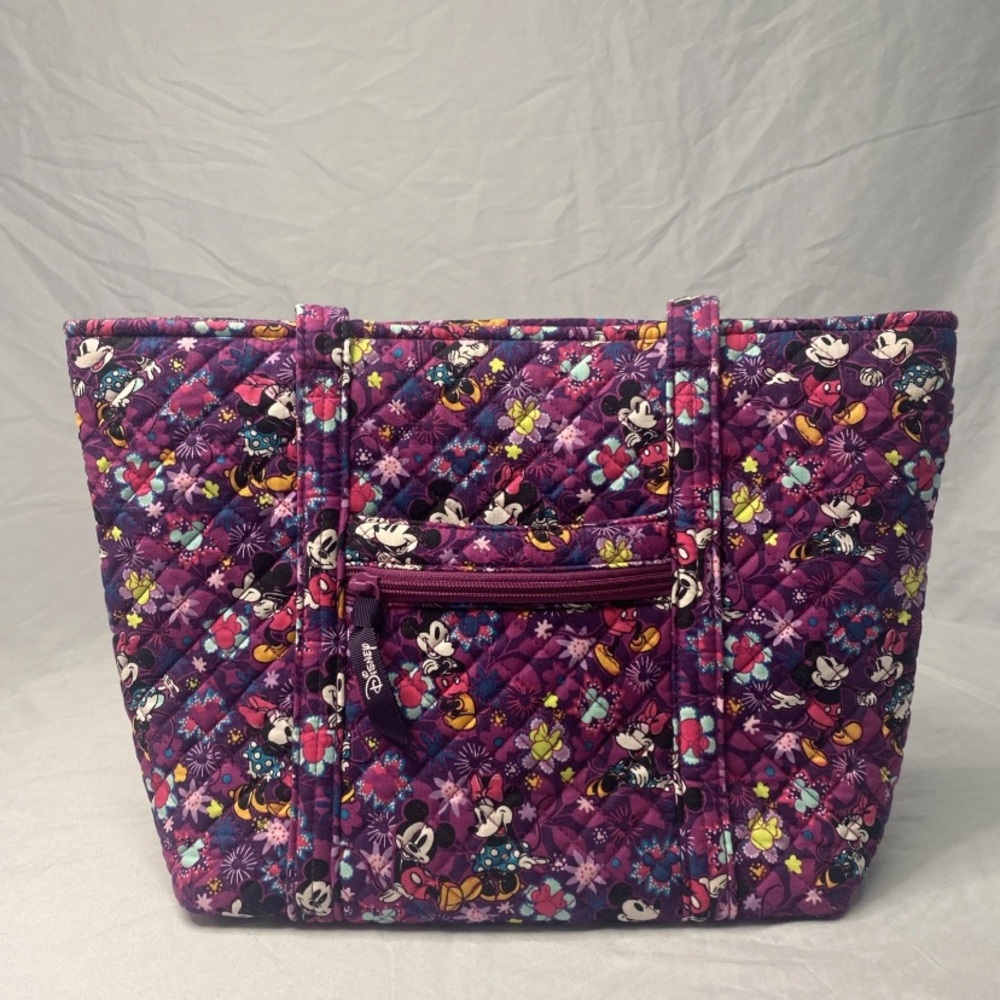Vera Bradley Disney Mickey & Minnie Sweet Floral Small Vera Tote ( RARE!!!! )